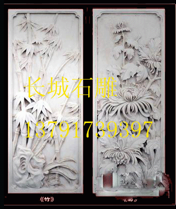 浮雕五清圖:松、竹、梅.月，水組成的紋圖。 歲寒三友浮雕:松、竹、梅的紋圖。 浮雕喜報早春:喜鵲站在梅枝上高鳴的紋圖。喜上眉梢;喜鵲站在梅梢上的紋圖。 浮雕竹梅雙喜:竹子、梅花和兩只喜鵲的紋圖。 如此等等，還有很多。這些紋圖應用極廣，石雕、結(jié)婚被褥、家具雕刻、石雕貔貅底座圖案雕刻、壁畫雕塑及畫稿中都有他的形象。