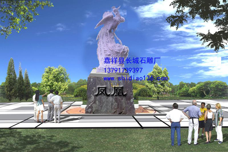 石雕鳳凰代表著天下太平，是天下祥瑞的象征。